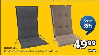 JYSK HOPBALLE Outdoor high-back position cushion offer