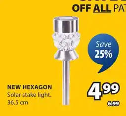 JYSK NEW HEXAGON Solar stake light offer