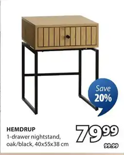 JYSK HEMDRUP 1 - drawer nightstand offer