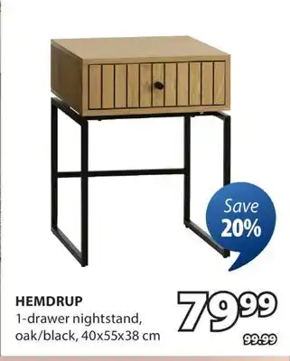 JYSK HEMDRUP 1 - drawer nightstand offer