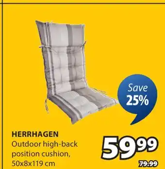 JYSK HERRHAGEN Outdoor high-back position cushion offer