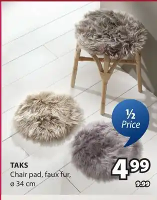 JYSK TAKS Chair pad, faux fur offer