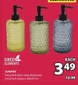 JYSK Green Elements Juniper Recycled glass soap dispenser offer