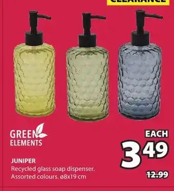 JYSK Green Elements Juniper Recycled glass soap dispenser offer