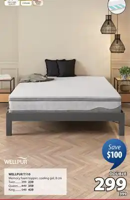 JYSK WELLPUR T110 Memory foam topper, cooling gel, cm offer