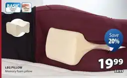 JYSK LEG PILLOW Memory foam pillow offer