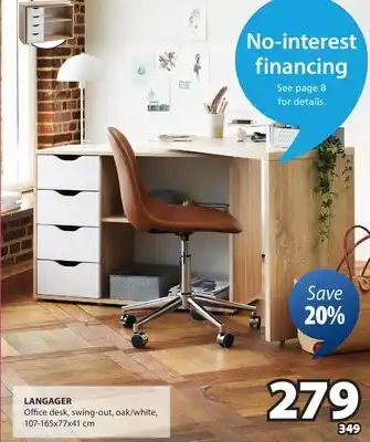 JYSK LANGAGER Office desk offer