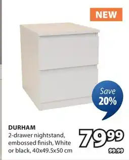 JYSK DURHAM 2-drawer nightstand offer