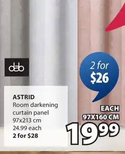 JYSK ASTRID Room darkening curtain panel offer