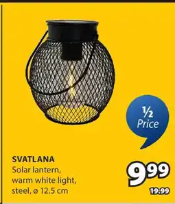 JYSK SVATLANA Solar lantern, warm white light, steel, ø offer
