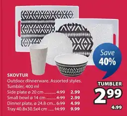 JYSK SKOVTUR Outdoor dinnerware offer
