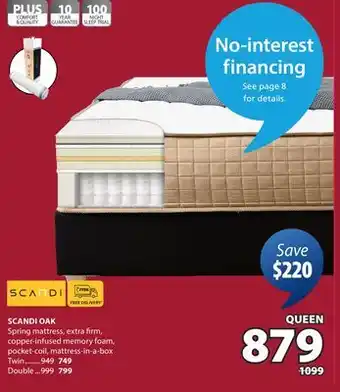 JYSK SCANDI OAK Mattress Queen offer