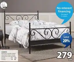 JYSK AARBERG Bed frame, powder coated steel frame black offer