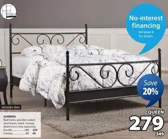 JYSK AARBERG Bed frame, powder coated steel frame black offer
