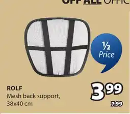 JYSK ROLF Mesh back support offer