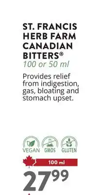 Ki Nature & Santé ST. FRANCIS HERB FARM CANADIAN BITTERS 100 ml offer