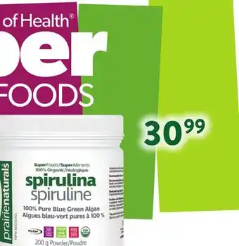 Ki Nature & Santé PRAIRIE NATURALS SPIRULINA offer