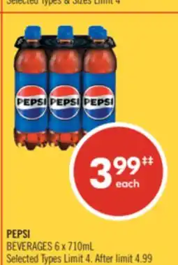 Shoppers Drug Mart PEPSI BEVERAGES 6 x 710mL offer