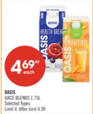 Shoppers Drug Mart OASIS JUICE BLENDS offer