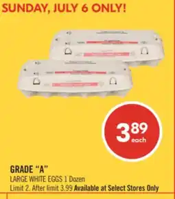 Shoppers Drug Mart GRADE A LARGE WHITE EGGS offer