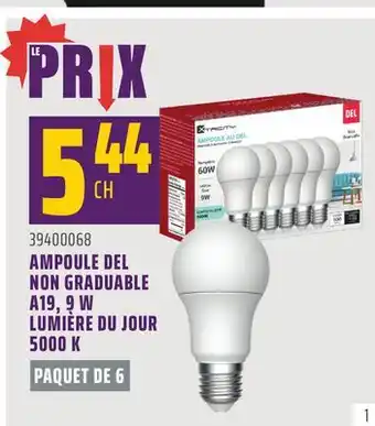 Gagnon - La Grande Quincaillerie AMPOULE DEL NON GRADUABLE A19, 9 W LUMIÈRE DU JOUR 5000 K offer