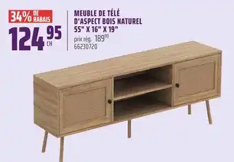 Gagnon - La Grande Quincaillerie MEUBLE DE TÉLÉ D'ASPECT BOIS NATUREL 55 X 16 X 19 offer