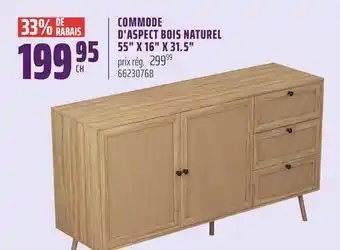 Gagnon - La Grande Quincaillerie COMMODE D'ASPECT BOIS NATUREL 55 X 16 X 31.5 SAFDIE offer