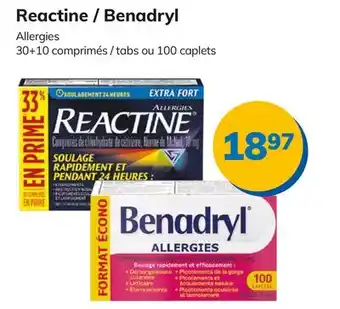 Accès pharma Reactine / Benadryl Allergies offer