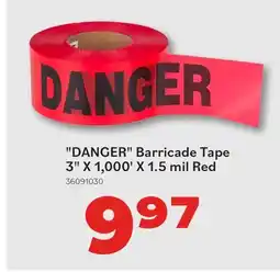 Matériaux Pont Masson Danger Barricade Tape, 3 x 1000', 1.5 mil, Black/Red offer