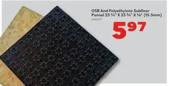 Matériaux Pont Masson OSB And Polyethylene Subfloor Pannel 23-3/4 x 23-3/4 x 5/8 (15.5mm) offer