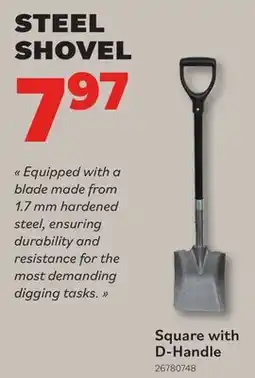 Matériaux Pont Masson Square Steel Shovel with D-Handle offer