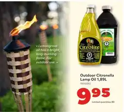 Matériaux Pont Masson Outdoor Citronella Lamp Oil 1,89L offer