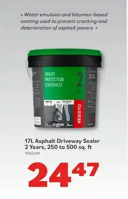 Matériaux Pont Masson Asphalt Driveway Sealer - 2 Years - 250 to 500 sq. ft. - 17 L offer