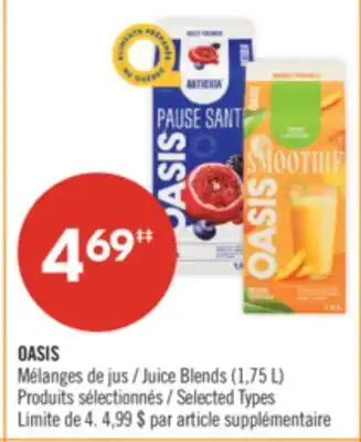 Pharmaprix OASIS Juice Blends offer