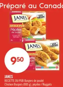 Pharmaprix JANES Chicken Burgers (800 g), Nuggets or Strips (700 g) offer
