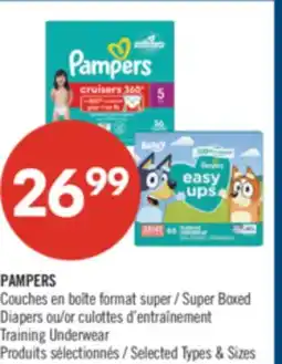 Pharmaprix PAMPERS Super Boxed Diaper or Training Underwear offer
