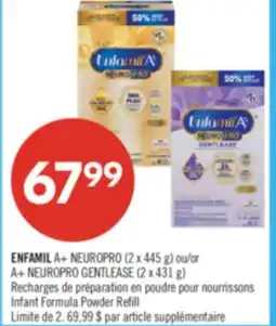Pharmaprix ENFAMIL A+ NEUROPRO (2 x 445 g) or A+ NEUROPRO GENTLEASE (2 x 431 g) offer