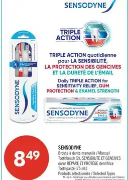 Pharmaprix SENSODYNE Manual Toothbrush (2), or Toothpaste (75 mL) offer
