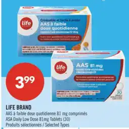Pharmaprix LIFE BRAND ASA Daily Low Dose 81mg Tablets (30) offer