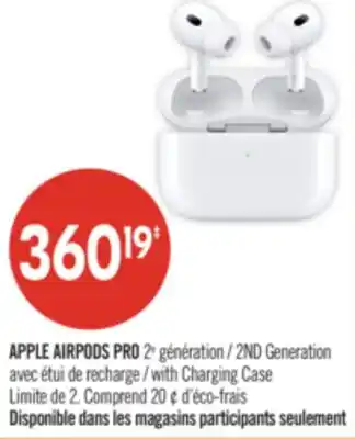 Pharmaprix APPLE AIRPODS PRO 2ND Generation with Charging Case offer