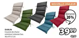 JYSK DUBLIN Coussin de chaise extérieur à dossier bas offer