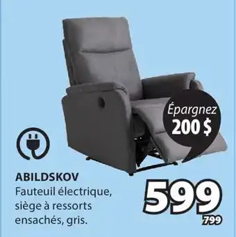JYSK ABILDSKOV Fauteuil électrique, siège à ressorts ensachés, gris offer