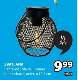JYSK SVATLANA Lanterne solaire, lumière blanc chaud, acier, ø 12,5 cm offer