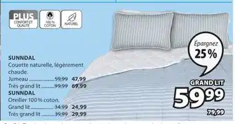 JYSK SUNNDAL Couette naturelle,légérement chaude offer