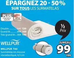 JYSK Surmatelas en mousse viscoélastique WELLPUR T40 offer