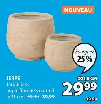 JYSK JERPE Jardinière, argile fibreuse, Ø21,5 cm offer