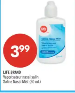 Pharmaprix LIFE BRAND Vaporisateur nasal salin Saline Nasal Mist (30 mL) offer