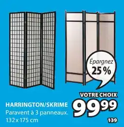 JYSK HARRINGTON /SKRIME Paravent à 3 panneaux offer