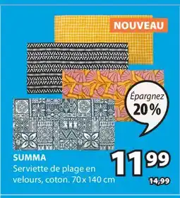 JYSK SUMMA Serviette de plage en velours offer