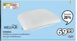 JYSK WELLPUR SOGNDAL Oreiller en mousse viscoélastique avec gel rafraîchissant offer